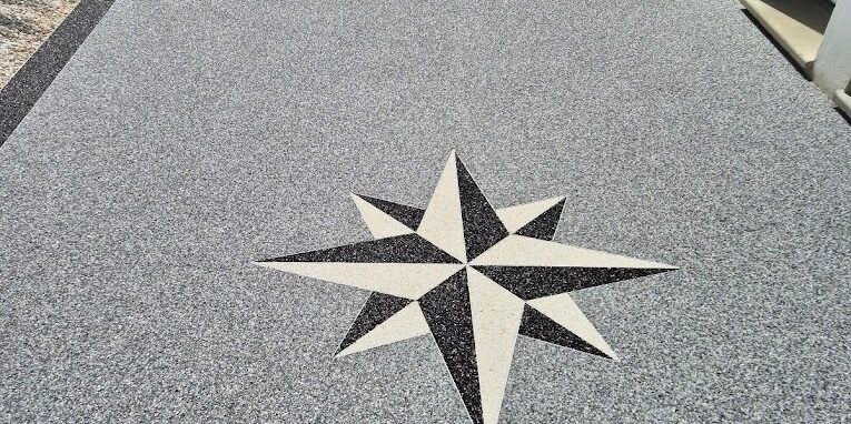 creation terrasse et escaliers en tapis de pierre marne